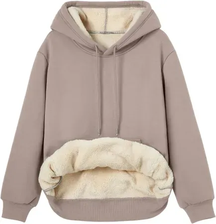 Trendy Queen Women's Fleece Sherpa Lined Hoodie Pullover Sweatshirt