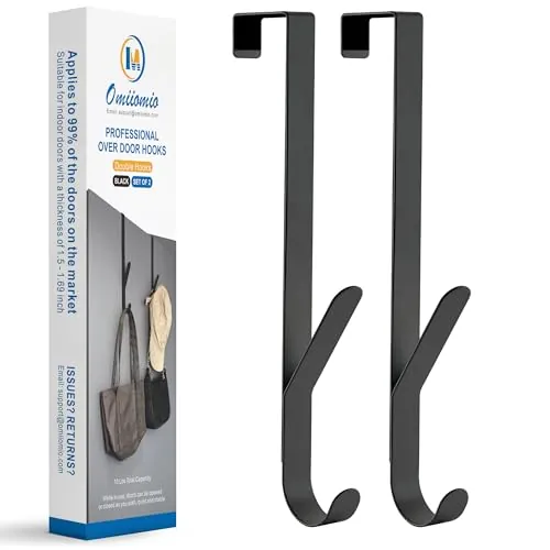 Over The Door Double Hanger Hooks - 2 Pack
