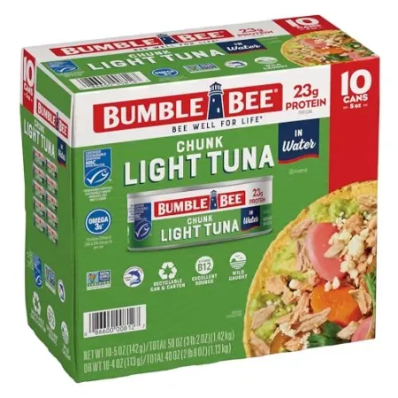 10-Pack Bumble Bee Chunk Light Tuna in Water (5oz Cans)