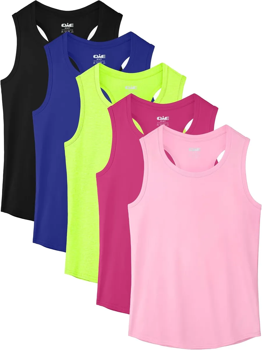 QWE Girls Tank Tops 5-Pack