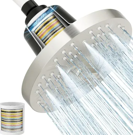 SR SUN RISE 7" Filtered 20-Stage High Pressure Shower Head w/ Filters