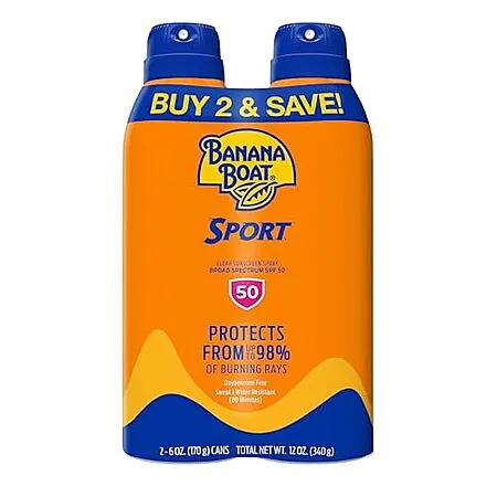 Select Accounts: 2-Pk 6-Oz Banana Boat Sport SPF 50 Sunscreen Spray