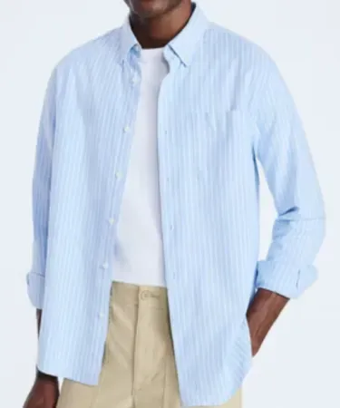 Free Assembly Men's Button Front Oxford Shirt