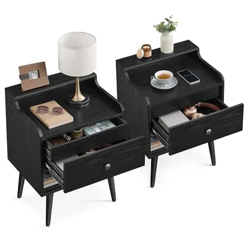 VASAGLE Nightstands Set of 2 with Hidden Drawers