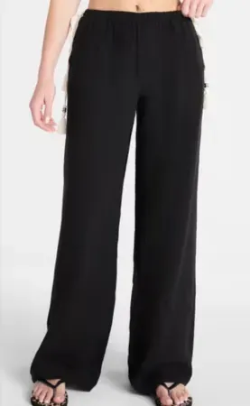 No Boundaries Women's Side Tie Gauze Beach Pants