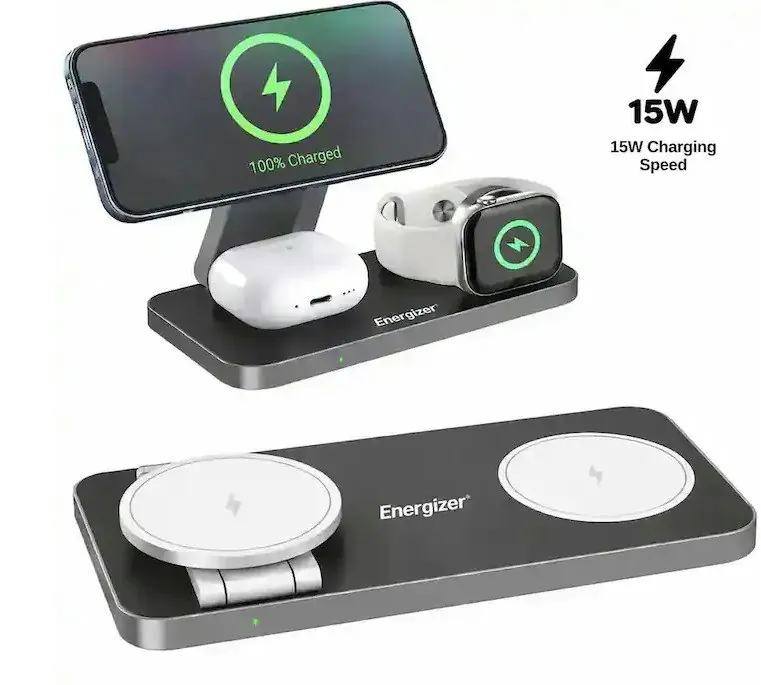 Energizer 3-in-1 15W MagSafe/Qi2 Charging Station