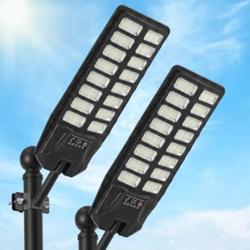 Ezygoin 8,000W Solar Motion Sensor Street Light 2-Pack