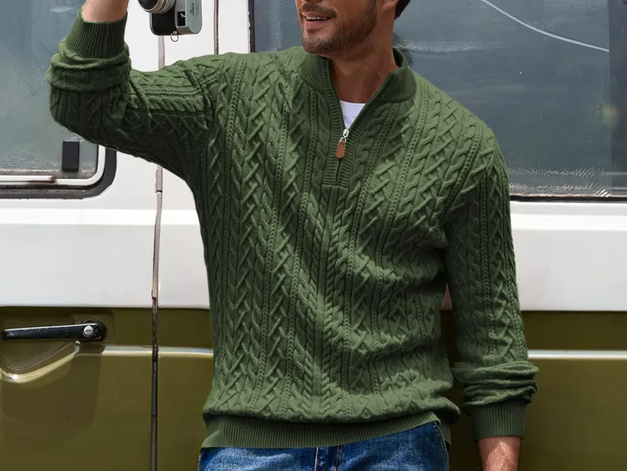 Men’s Quarter-Zip Pullover Sweater