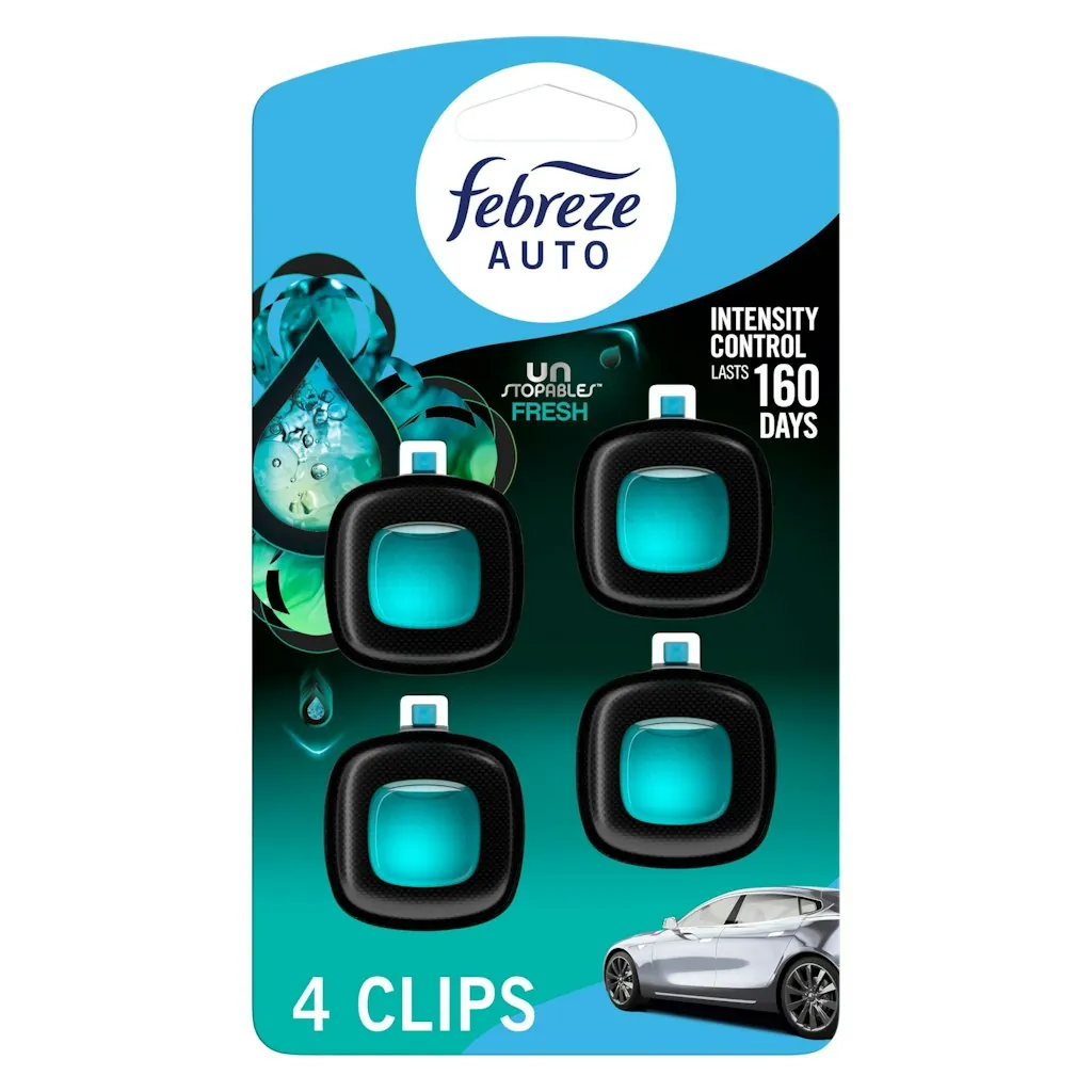 Febreze Unstopables Fresh Scent Car Air Freshener Vent Clip 4-Pack