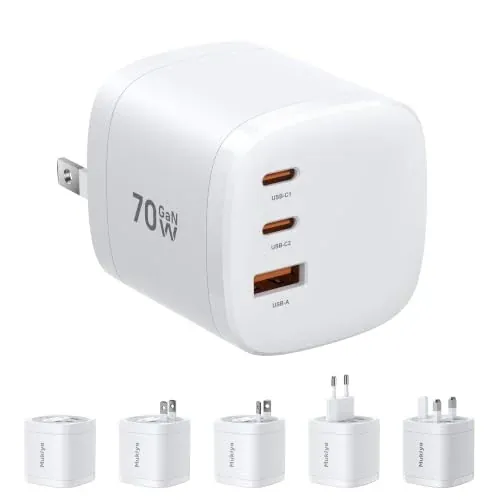 70W GaN 360° Rotating Universal Travel Charger