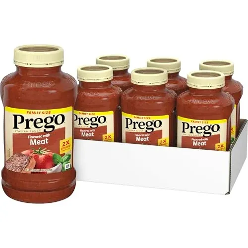 Prego Italian Pasta Sauce Flavored With Meat 6-Pack