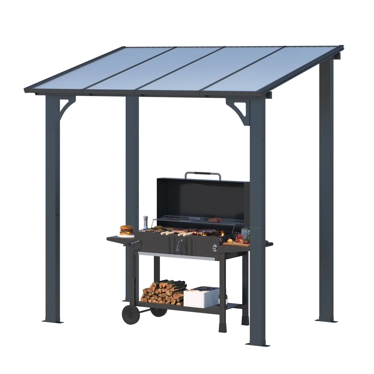 AECOJOY 5' x 8' Hardtop Gazebo Outdoor Aluminum Pergola
