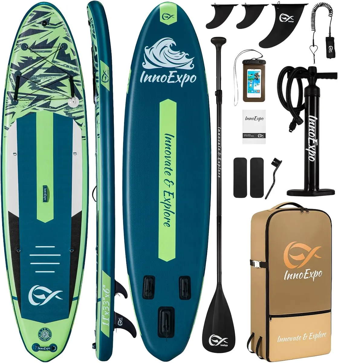 InnoExpo Inflatable Stand Up Paddle Board w/ Premium Accessories