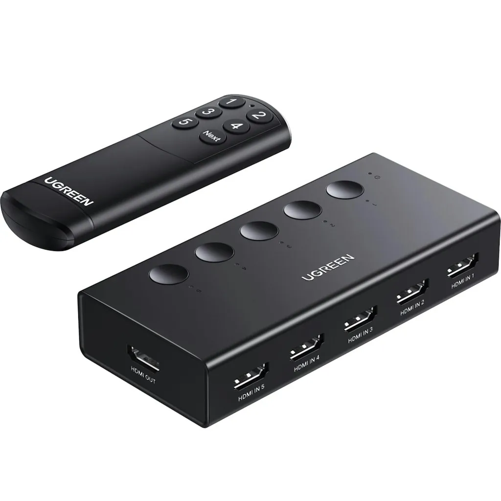 UGREEN 5-in-1 4K HDMI Switch w/ Remote