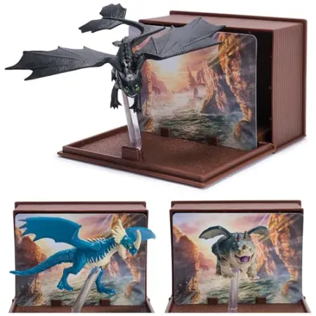 3-Pack Dreamworks Dragons Collectible Dragons & Cards with Display Stands