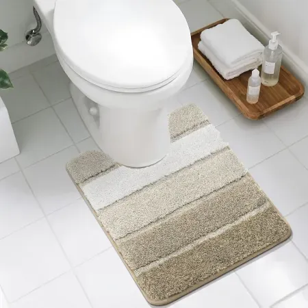 COSY HOMEER 24"x20" U-Shaped Machine Washable Toilet Rug