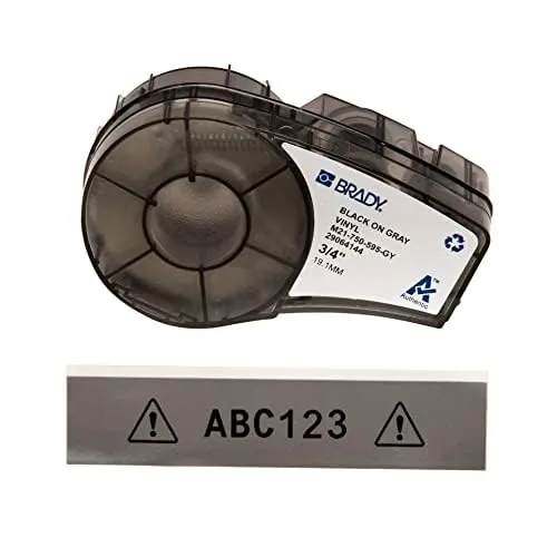 Brady Authentic (M21-750-595-GY) All-Weather Vinyl Label for Indoor/Outdoor ID