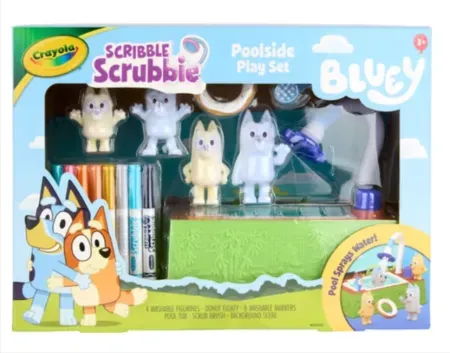 4-Piece Crayola Scribble Scrubbie Pets Bluey Poolside Playset