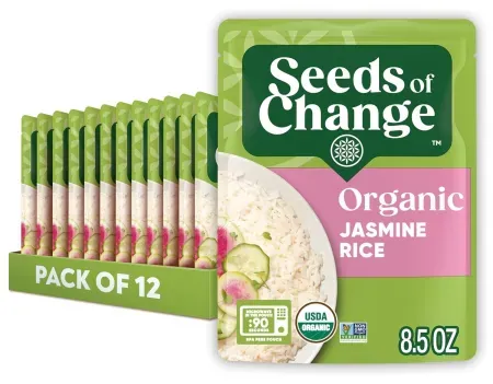 12-Pack 8.5 SEEDS OF CHANGE Certified Organic Jasmine Rice Pouch