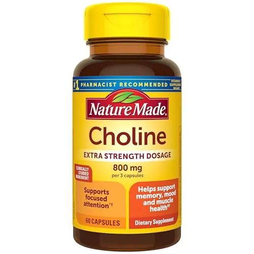 Nature Made Choline Supplements, 60 Capsules