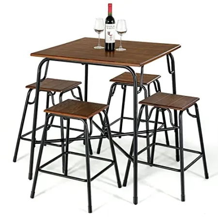 Costway 5-Piece Bar Table Set