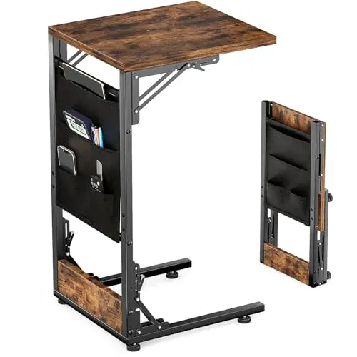 Feverdes C-Shaped Small Folding Tray Table
