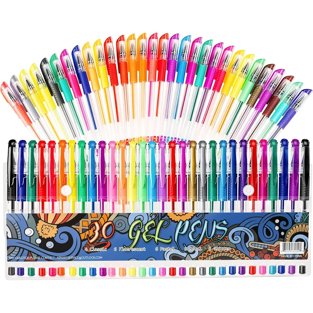 Fenmay 30-Color Fine Tip Gel Pen Set