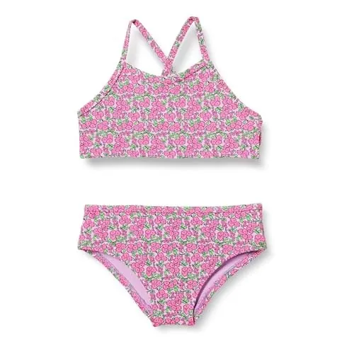 Amazon Essentials Girls and Toddlers' Cross-Back Bikini Set with Quick-Dry Fabric