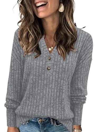 Dimur Womens Lightweight Button Down Long Sleeve Pullover Shirts