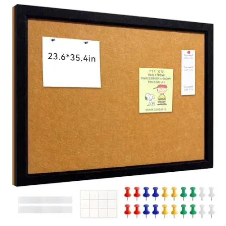 Yunihome 24" x 36" Felt Framed Pin Bulletin Board
