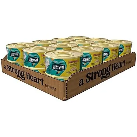 24-Pk 3-Oz A Strong Heart Canned Wet Cat Food (Chicken Shreds in Gravy)