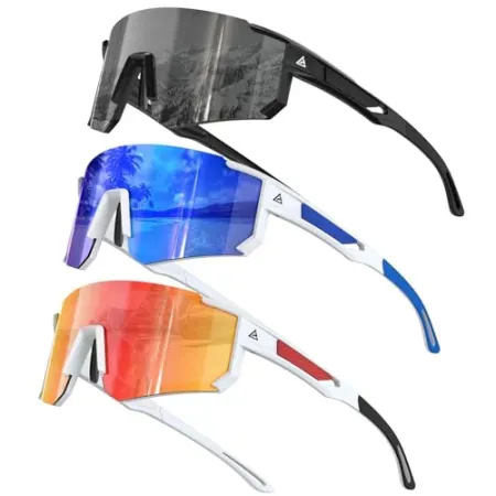 3-Pack KALIYADI Wrap Around Polarized Sports Sunglasses