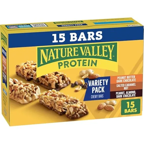 Nature Valley Variety Pack Protein Chewy Granola Bar, Gluten Free, 15 ct