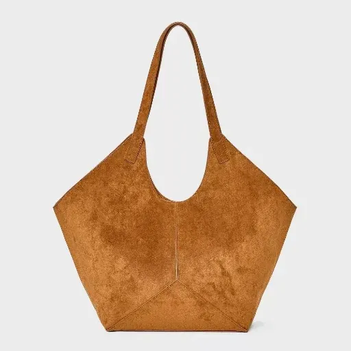 Women's Slouchy Faux Suede Tote Handbag Universal Thread Tan