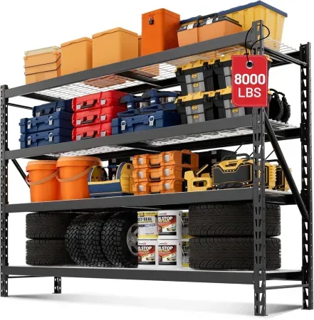 WORKPRO 8000lbs 77" Ultra Wide 4-Tier Metal Garage Storage Shel