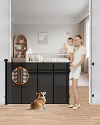 BBsecure Ret retractable Baby Gate, 55" Wide
