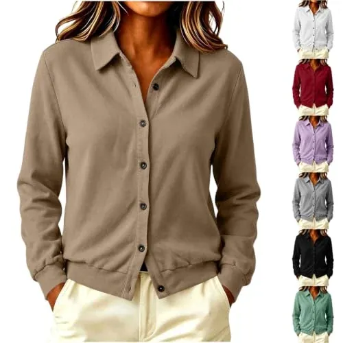 Button Down Collared Casual Tops