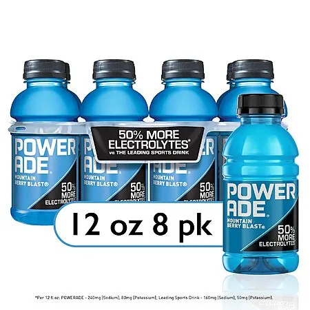 Select Amazon Accts: 8-Pk 12oz. Powerade Sports Drink (Mountain Berry Blast)