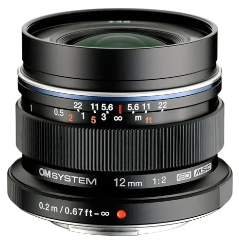 OM SYSTEM Olympus M.Zuiko Digital ED 12mm F2.0 Black Lens