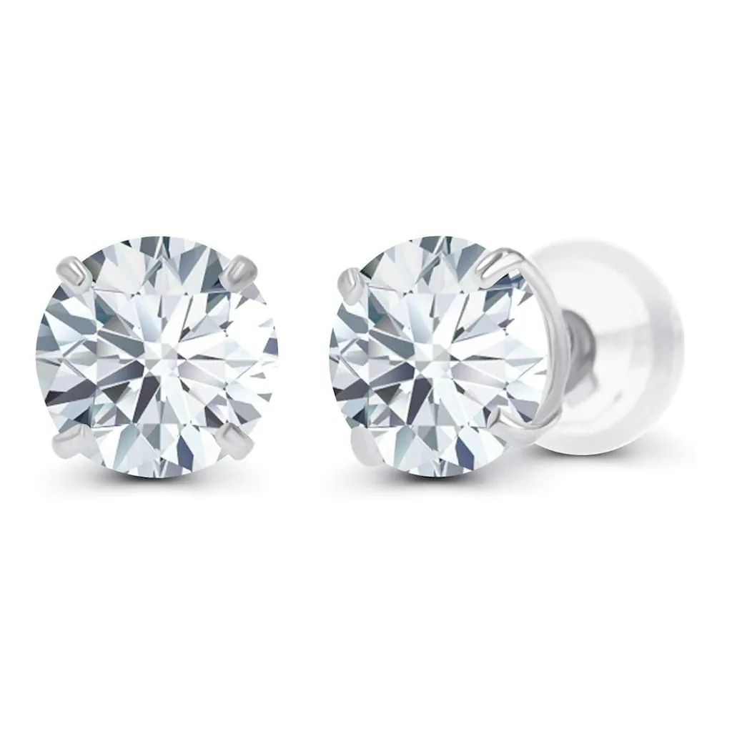 VossAgin 2.00 CTW Lab-Created Diamond Stud 14K Gold Earrings