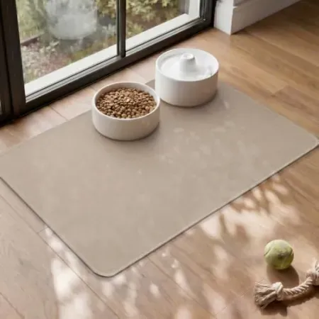 MontVoo 14" x 20" Absorbent Pet Feeding Mat w/ Non-Slip Backing