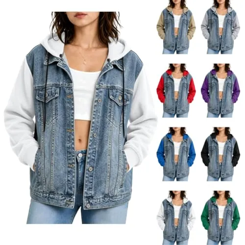 Hooded Button Down Denim Jacket