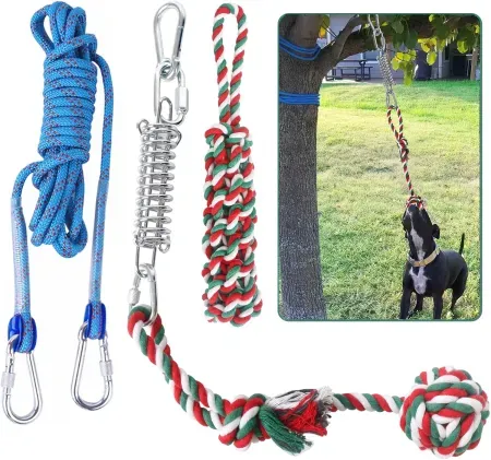 HOPET Dog Outdoor Bungee Hanging Tether Tug of War Toy
