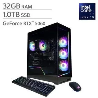 CyberPowerPC Gamer Xtreme Gaming Desktop - Intel Core Ultra 5 225F - GeForce RTX 5060 - 32GB RAM - 1TB SSD - Windows 11