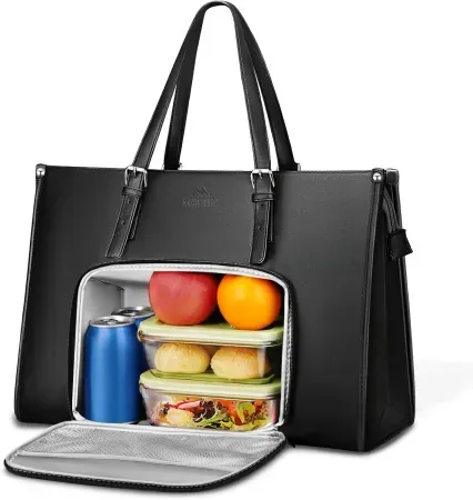 20L Matein Laptop Tote Bag w/ Insulated Lunch Compartment