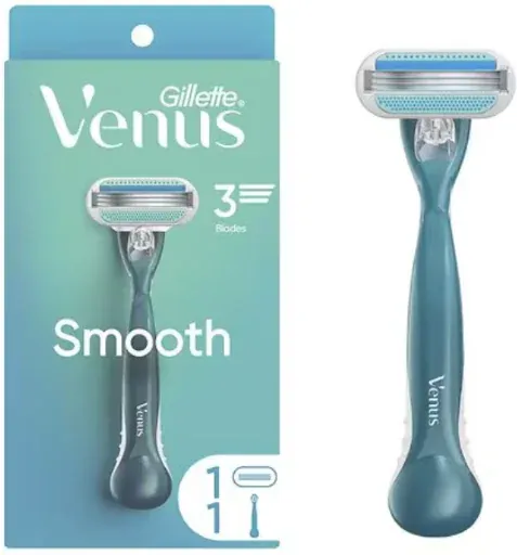 Gillette Venus Smooth Womens Razor with Reusable Razor Handle + Blade Refill, 1.0 set