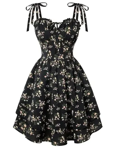 Scarlet Darkness Floral Mini Dress