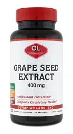 100-Count Olympian Labs Grape Seed Extract 400mg Vegan Capsules