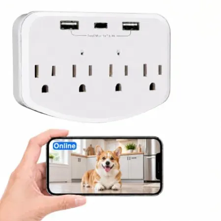 Minicatcher 1080p WiFi Hidden Spy Cam w/ 4 AC Wall Outlets