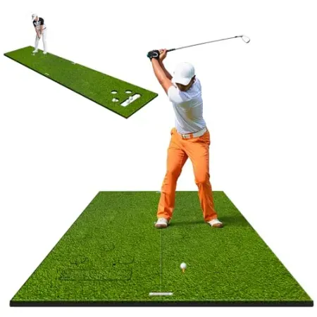 WICTTISPOSI 6' x 4' 1.2" Dual-Mode Golf Hitting & Putting Mat
